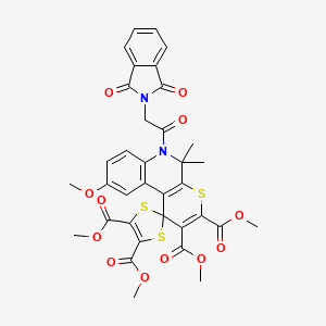 molecular formula C35H30N2O12S3 B11039235 tetramethyl 6'-[(1,3-dioxo-1,3-dihydro-2H-isoindol-2-yl)acetyl]-9'-methoxy-5',5'-dimethyl-5',6'-dihydrospiro[1,3-dithiole-2,1'-thiopyrano[2,3-c]quinoline]-2',3',4,5-tetracarboxylate 