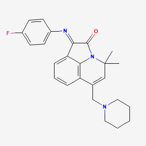 (1E)-1-[(4-fluorophenyl)imino]-4,4-dimethyl-6-(piperidin-1-ylmethyl)-4H-pyrrolo[3,2,1-ij]quinolin-2(1H)-one