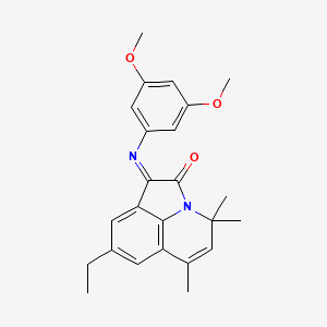 (1E)-1-[(3,5-dimethoxyphenyl)imino]-8-ethyl-4,4,6-trimethyl-4H-pyrrolo[3,2,1-ij]quinolin-2(1H)-one