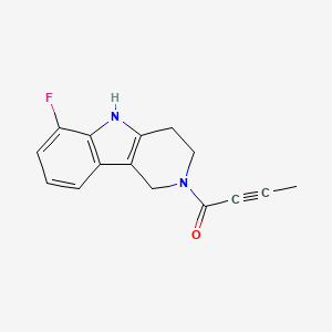 molecular formula C15H13FN2O B11039270 1-(6-Fluoro-1,3,4,5-tetrahydro-2H-pyrido[4,3-B]indol-2-YL)-2-butyn-1-one 