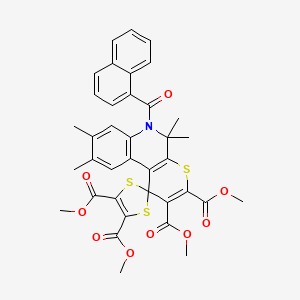 molecular formula C37H33NO9S3 B11039296 Tetramethyl 5',5',8',9'-tetramethyl-6'-(naphthalen-1-ylcarbonyl)-5',6'-dihydrospiro[1,3-dithiole-2,1'-thiopyrano[2,3-c]quinoline]-2',3',4,5-tetracarboxylate 