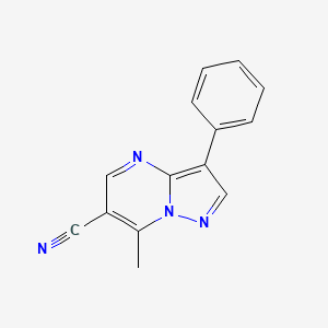 molecular formula C14H10N4 B11039315 7-Methyl-3-phenylpyrazolo[1,5-A]pyrimidin-6-YL cyanide 