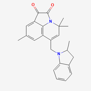 molecular formula C24H24N2O2 B11039325 4,4,8-trimethyl-6-[(2-methyl-2,3-dihydro-1H-indol-1-yl)methyl]-4H-pyrrolo[3,2,1-ij]quinoline-1,2-dione 