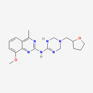 8-methoxy-4-methyl-N-[5-(tetrahydrofuran-2-ylmethyl)-1,4,5,6-tetrahydro-1,3,5-triazin-2-yl]quinazolin-2-amine