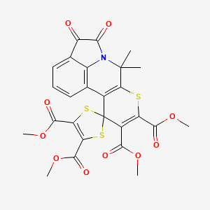 molecular formula C26H21NO10S3 B11039374 tetramethyl 7',7'-dimethyl-4',5'-dioxo-4',5'-dihydro-7'H-spiro[1,3-dithiole-2,11'-pyrrolo[3,2,1-ij]thiopyrano[2,3-c]quinoline]-4,5,9',10'-tetracarboxylate 