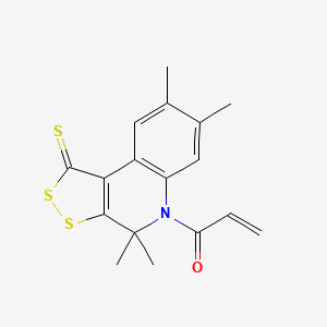 1-(4,4,7,8-tetramethyl-1-thioxo-1,4-dihydro-5H-[1,2]dithiolo[3,4-c]quinolin-5-yl)prop-2-en-1-one