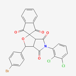 molecular formula C26H14BrCl2NO5 B11039417 3-(4-bromophenyl)-5-(2,3-dichlorophenyl)-3a,6a-dihydrospiro[furo[3,4-c]pyrrole-1,2'-indene]-1',3',4,6(3H,5H)-tetrone 