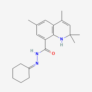 molecular formula C20H27N3O B11039427 N'-cyclohexylidene-2,2,4,6-tetramethyl-1,2-dihydroquinoline-8-carbohydrazide 