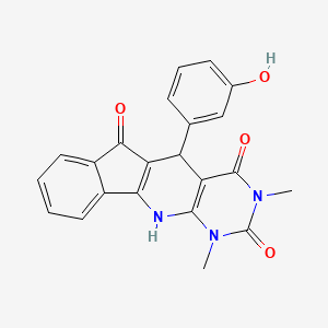 2-(3-hydroxyphenyl)-5,7-dimethyl-5,7,9-triazatetracyclo[8.7.0.03,8.011,16]heptadeca-1(10),3(8),11,13,15-pentaene-4,6,17-trione