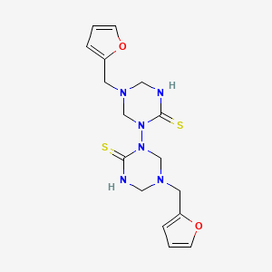 molecular formula C16H20N6O2S2 B11039458 5,5'-Bis(2-furanylmethyl)-1,1'-bi-1,3,5-triazinane-2,2'-dithione 