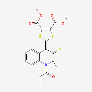 dimethyl 2-(1-acryloyl-2,2-dimethyl-3-thioxo-2,3-dihydro-4(1H)-quinolinylidene)-1,3-dithiole-4,5-dicarboxylate