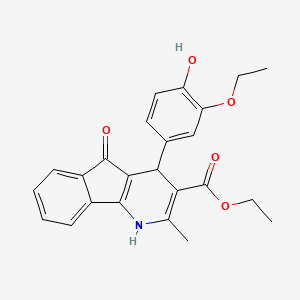 molecular formula C24H23NO5 B11039463 ethyl 4-(3-ethoxy-4-hydroxyphenyl)-2-methyl-5-oxo-4,5-dihydro-1H-indeno[1,2-b]pyridine-3-carboxylate 