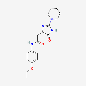 molecular formula C18H24N4O3 B11039469 N-(4-ethoxyphenyl)-2-[4-oxo-2-(piperidin-1-yl)-4,5-dihydro-1H-imidazol-5-yl]acetamide 