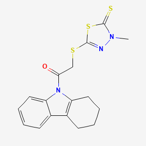 molecular formula C17H17N3OS3 B11039491 2-[(4-methyl-5-thioxo-4,5-dihydro-1,3,4-thiadiazol-2-yl)sulfanyl]-1-(1,2,3,4-tetrahydro-9H-carbazol-9-yl)ethanone 