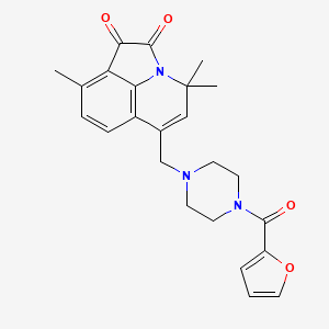 molecular formula C24H25N3O4 B11039518 6-{[4-(2-Furylcarbonyl)piperazino]methyl}-4,4,9-trimethyl-4H-pyrrolo[3,2,1-IJ]quinoline-1,2-dione 