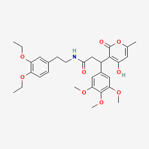 N-[2-(3,4-diethoxyphenyl)ethyl]-3-(4-hydroxy-6-methyl-2-oxo-2H-pyran-3-yl)-3-(3,4,5-trimethoxyphenyl)propanamide