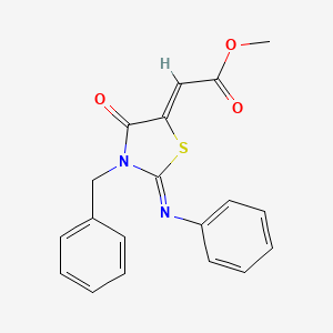 Methyl 2-[3-benzyl-4-oxo-2-(phenylimino)-1,3-thiazolan-5-yliden]acetate