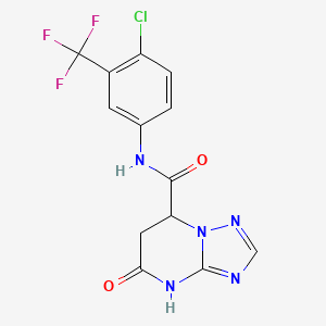 molecular formula C13H9ClF3N5O2 B11039545 N-[4-chloro-3-(trifluoromethyl)phenyl]-5-oxo-4,5,6,7-tetrahydro[1,2,4]triazolo[1,5-a]pyrimidine-7-carboxamide 