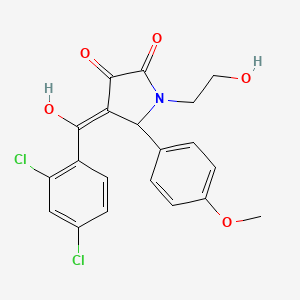 molecular formula C20H17Cl2NO5 B11039562 4-[(2,4-dichlorophenyl)carbonyl]-3-hydroxy-1-(2-hydroxyethyl)-5-(4-methoxyphenyl)-1,5-dihydro-2H-pyrrol-2-one 