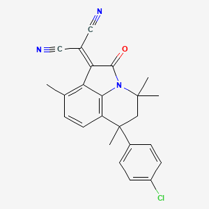 [6-(4-chlorophenyl)-4,4,6,9-tetramethyl-2-oxo-5,6-dihydro-4H-pyrrolo[3,2,1-ij]quinolin-1(2H)-ylidene]propanedinitrile