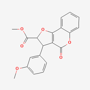 molecular formula C20H16O6 B11039599 methyl 3-(3-methoxyphenyl)-4-oxo-2,3-dihydro-4H-furo[3,2-c]chromene-2-carboxylate 