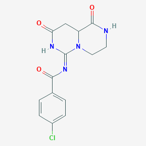 4-chloro-N-(1,8-dioxo-1,3,4,8,9,9a-hexahydro-2H-pyrazino[1,2-c]pyrimidin-6-yl)benzamide