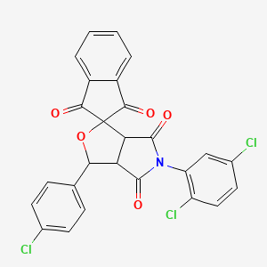 molecular formula C26H14Cl3NO5 B11039644 3-(4-chlorophenyl)-5-(2,5-dichlorophenyl)-3a,6a-dihydrospiro[furo[3,4-c]pyrrole-1,2'-indene]-1',3',4,6(3H,5H)-tetrone 