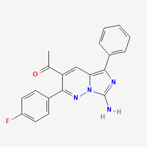 molecular formula C20H15FN4O B11039655 1-[7-Amino-2-(4-fluorophenyl)-5-phenylimidazo[1,5-b]pyridazin-3-yl]ethanone 