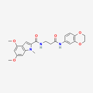 molecular formula C23H25N3O6 B11039661 N-[3-(2,3-dihydro-1,4-benzodioxin-6-ylamino)-3-oxopropyl]-4,6-dimethoxy-1-methyl-1H-indole-2-carboxamide 