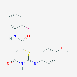 N-(2-fluorophenyl)-2-[(4-methoxyphenyl)amino]-4-oxo-5,6-dihydro-4H-1,3-thiazine-6-carboxamide