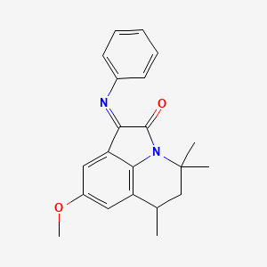 (1E)-8-methoxy-4,4,6-trimethyl-1-(phenylimino)-5,6-dihydro-4H-pyrrolo[3,2,1-ij]quinolin-2(1H)-one