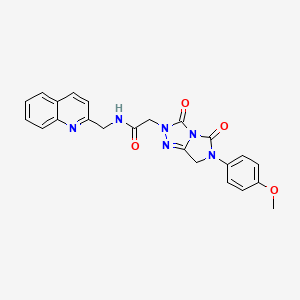 molecular formula C23H20N6O4 B11039704 2-[6-(4-methoxyphenyl)-3,5-dioxo-6,7-dihydro-3H-imidazo[5,1-c][1,2,4]triazol-2(5H)-yl]-N-(quinolin-2-ylmethyl)acetamide 