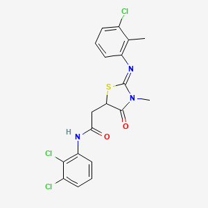 2-{2-[(3-Chloro-2-methylphenyl)imino]-3-methyl-4-oxo-1,3-thiazolan-5-YL}-N-(2,3-dichlorophenyl)acetamide