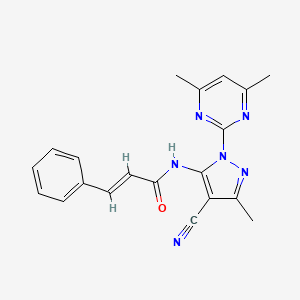 molecular formula C20H18N6O B11039733 (2E)-N-[4-cyano-1-(4,6-dimethylpyrimidin-2-yl)-3-methyl-1H-pyrazol-5-yl]-3-phenylprop-2-enamide 