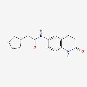 molecular formula C16H20N2O2 B11039754 2-Cyclopentyl-N-(2-oxo-1,2,3,4-tetrahydro-6-quinolinyl)acetamide 