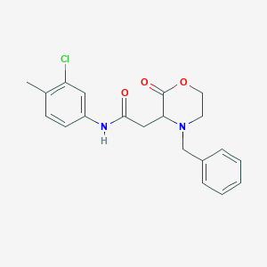 molecular formula C20H21ClN2O3 B11039755 2-(4-benzyl-2-oxomorpholin-3-yl)-N-(3-chloro-4-methylphenyl)acetamide 