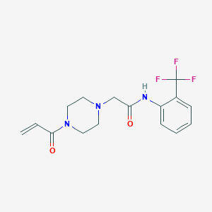 molecular formula C16H18F3N3O2 B11039766 2-(4-Acryloylpiperazin-1-yl)-N-(2-(trifluoromethyl)phenyl)acetamide 