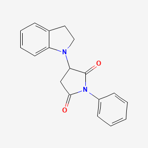 molecular formula C18H16N2O2 B11039770 3-(2,3-dihydro-1H-indol-1-yl)-1-phenylpyrrolidine-2,5-dione CAS No. 144040-35-7