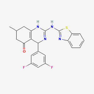 2-(1,3-benzothiazol-2-ylamino)-4-(3,5-difluorophenyl)-7-methyl-4,6,7,8-tetrahydroquinazolin-5(1H)-one