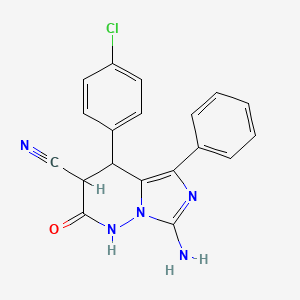 7-Amino-4-(4-chlorophenyl)-2-oxo-5-phenyl-1,2,3,4-tetrahydroimidazo[1,5-b]pyridazine-3-carbonitrile