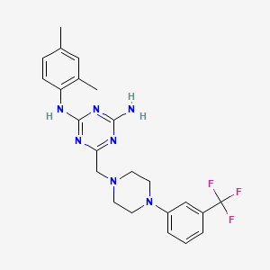 molecular formula C23H26F3N7 B11039833 N-(2,4-dimethylphenyl)-6-({4-[3-(trifluoromethyl)phenyl]piperazin-1-yl}methyl)-1,3,5-triazine-2,4-diamine 