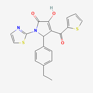 molecular formula C20H16N2O3S2 B11039856 5-(4-Ethylphenyl)-3-hydroxy-1-(1,3-thiazol-2-YL)-4-(2-thienylcarbonyl)-1,5-dihydro-2H-pyrrol-2-one 