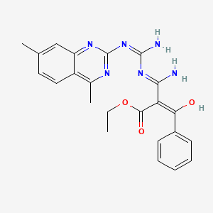 molecular formula C23H24N6O3 B11039875 ethyl (2E)-3-amino-3-({(E)-amino[(4,7-dimethylquinazolin-2-yl)amino]methylidene}amino)-2-(phenylcarbonyl)prop-2-enoate 