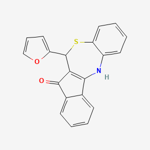 molecular formula C20H13NO2S B11039907 6-(2-furyl)-6H-indeno[2,1-c][1,5]benzothiazepin-7-ol 