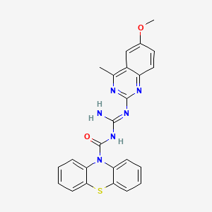 molecular formula C24H20N6O2S B11039943 N-[amino-[(6-methoxy-4-methylquinazolin-2-yl)amino]methylidene]phenothiazine-10-carboxamide 