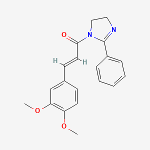 molecular formula C20H20N2O3 B11039963 (2E)-3-(3,4-dimethoxyphenyl)-1-(2-phenyl-4,5-dihydro-1H-imidazol-1-yl)prop-2-en-1-one 