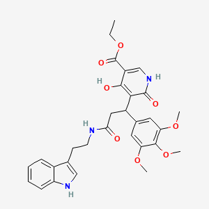 molecular formula C30H33N3O8 B11039991 ethyl 4-hydroxy-5-[3-{[2-(1H-indol-3-yl)ethyl]amino}-3-oxo-1-(3,4,5-trimethoxyphenyl)propyl]-6-oxo-1,6-dihydropyridine-3-carboxylate 