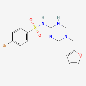 molecular formula C14H15BrN4O3S B11040095 4-bromo-N-[5-(furan-2-ylmethyl)-1,4,5,6-tetrahydro-1,3,5-triazin-2-yl]benzenesulfonamide 