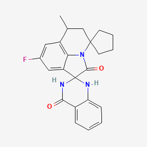 molecular formula C23H22FN3O2 B11040113 8'-fluoro-6'-methyl-5',6'-dihydro-1''H-dispiro[cyclopentane-1,4'-pyrrolo[3,2,1-ij]quinoline-1',2''-quinazoline]-2',4''(3''H)-dione 