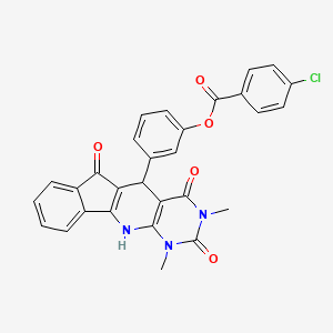 molecular formula C29H20ClN3O5 B11040129 [3-(5,7-dimethyl-4,6,17-trioxo-5,7,9-triazatetracyclo[8.7.0.03,8.011,16]heptadeca-1(10),3(8),11,13,15-pentaen-2-yl)phenyl] 4-chlorobenzoate 